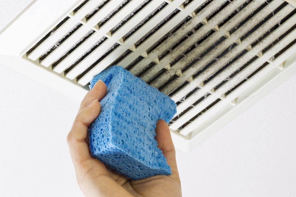 how to clean the bathroom exhaust fan
