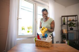 Happy cleaning lady preparing for house cleaning | House Cleaning Rapid City South Dakota