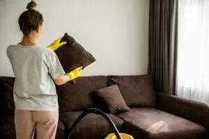 living room cleaning