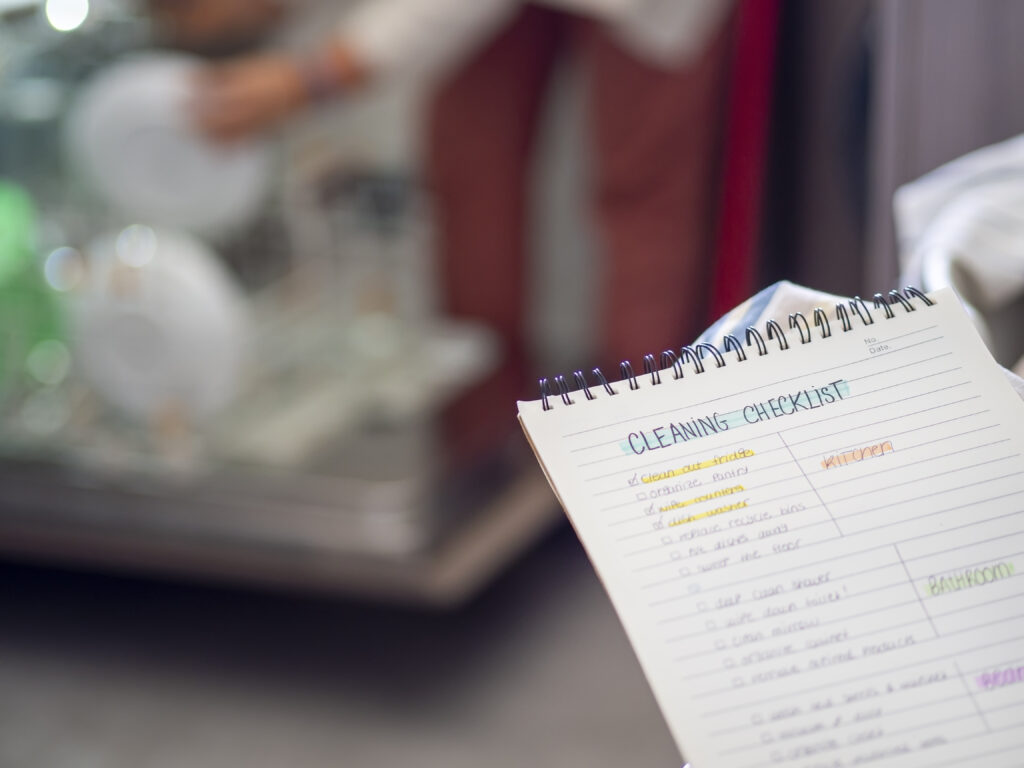 Cleaning checklist for planning routine at home with marks | House Cleaning Rapid City South Dakota