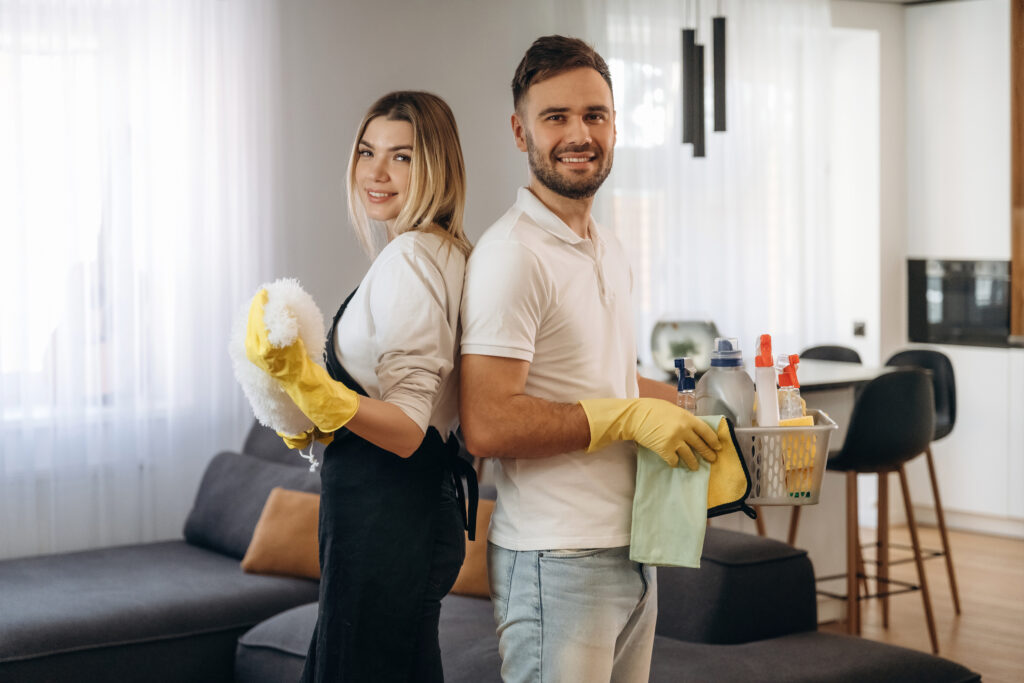 Home will be clean standing ready Two cleaning service workers are in domestic room | House Cleaning Rapid City South Dakota